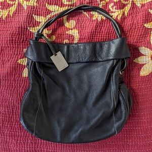 Furla Black Leather Shoulder Purse NWOT